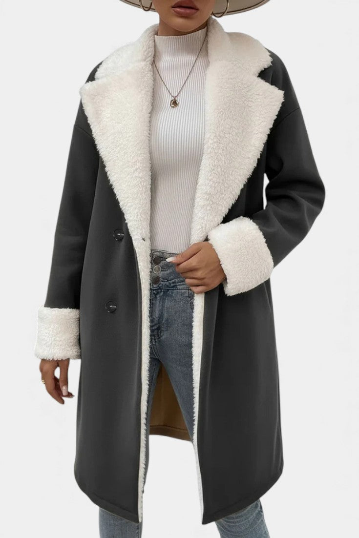 Romina Mid-Length Tailored Coat with Fleece Lining