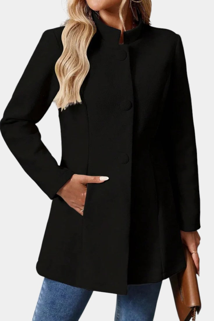 Lyana High Collar Long Sleeve Coat