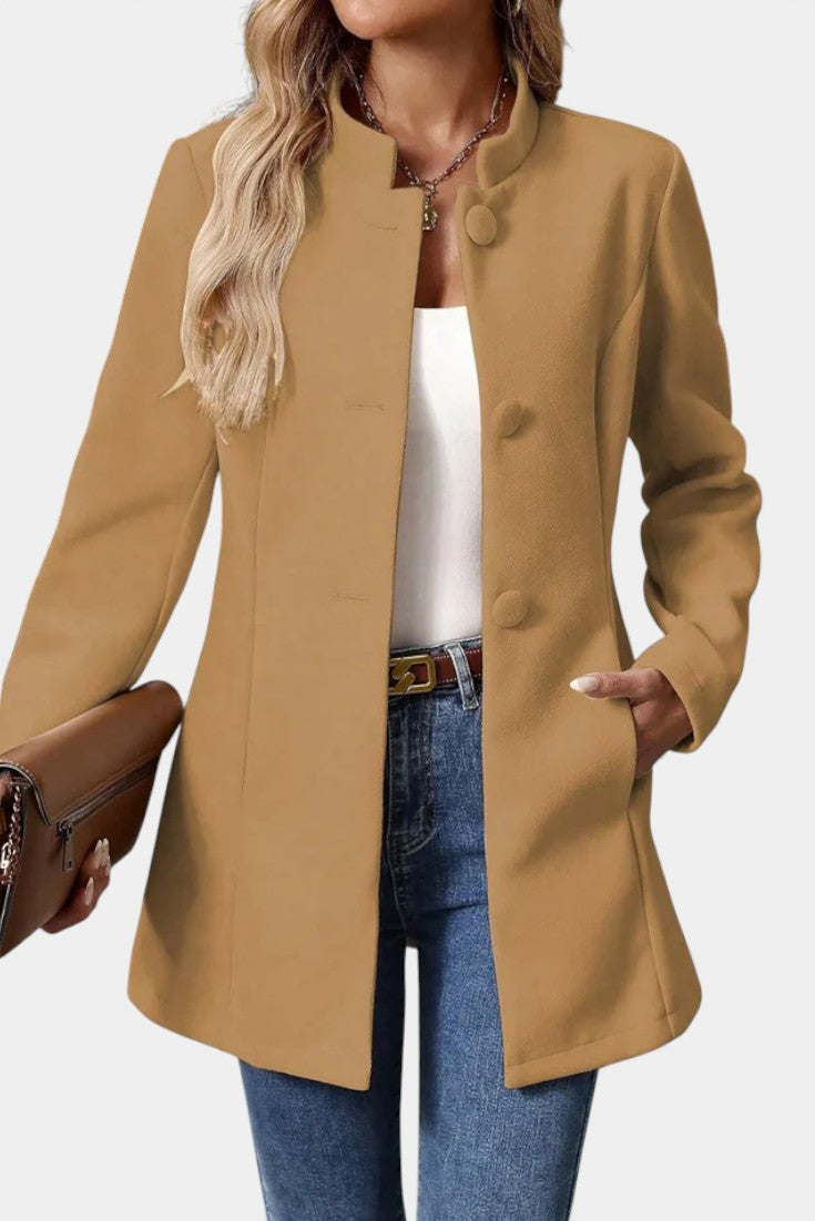 Lyana High Collar Long Sleeve Coat