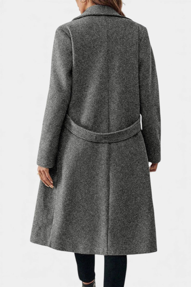 Hédia Classic Double-Breasted Mid-Length Coat
