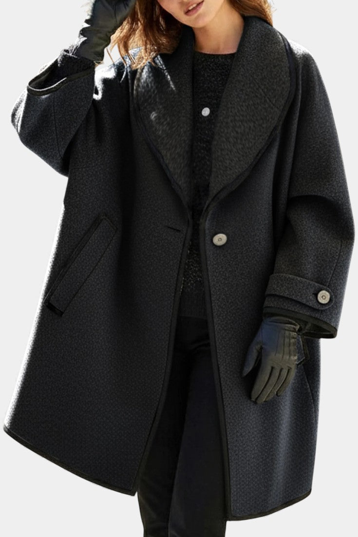 Harper Oversized Wool Blend Coat with Wide Collar