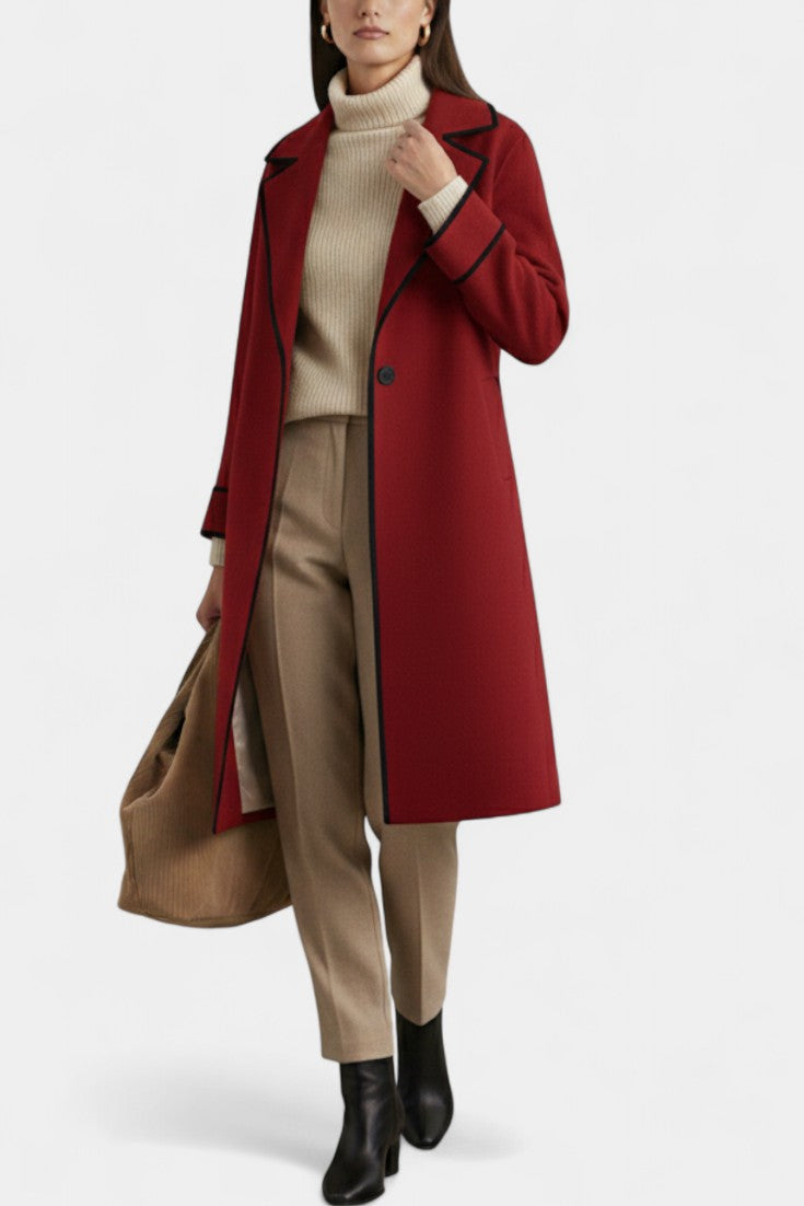 Harper Oversized Wool Blend Coat with Wide Collar