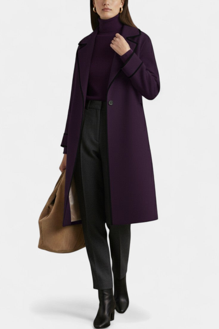 Harper Oversized Wool Blend Coat with Wide Collar
