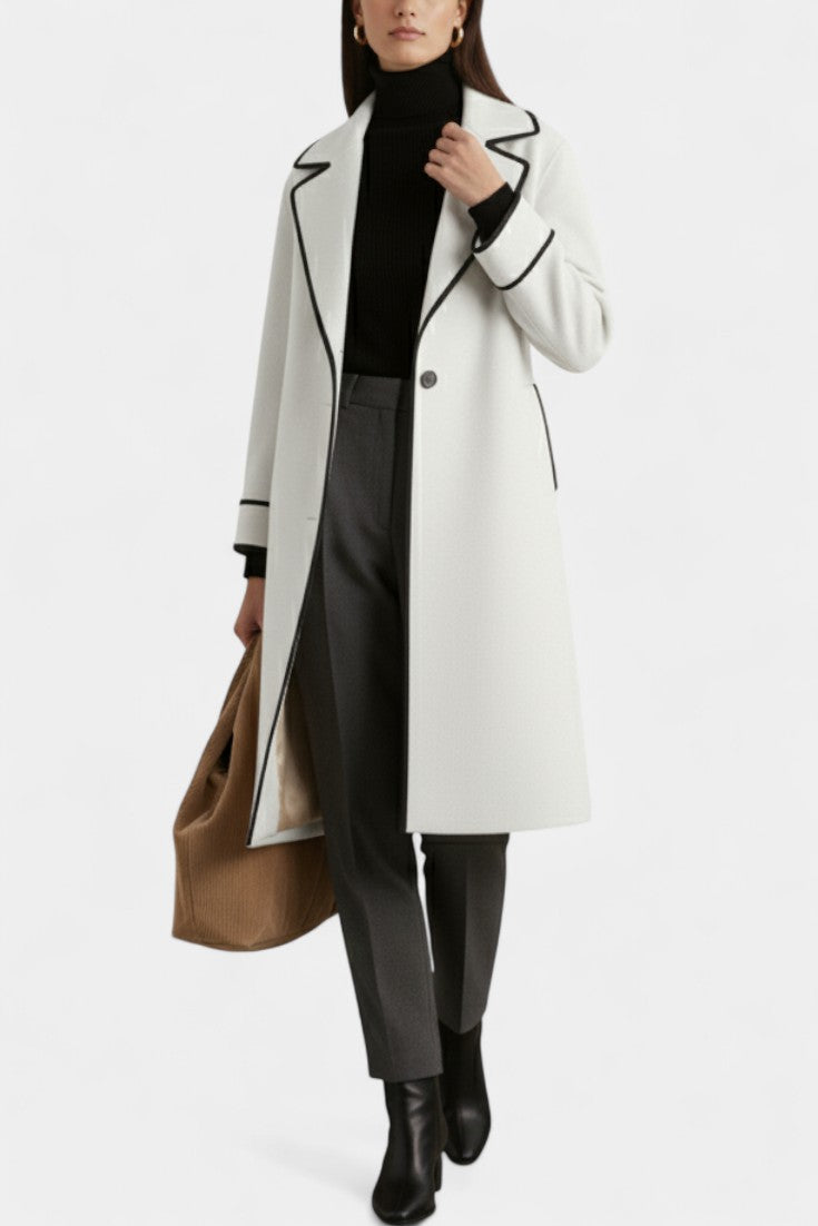 Harper Oversized Wool Blend Coat with Wide Collar