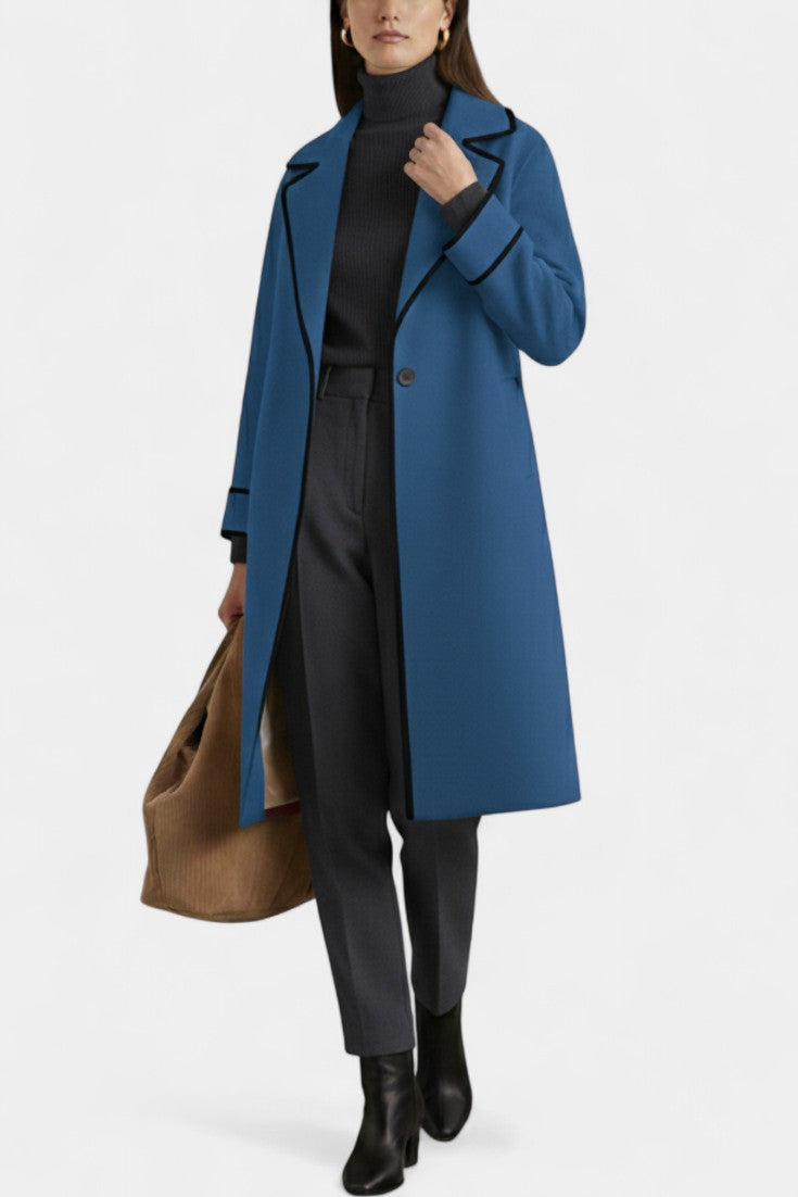Harper Oversized Wool Blend Coat with Wide Collar
