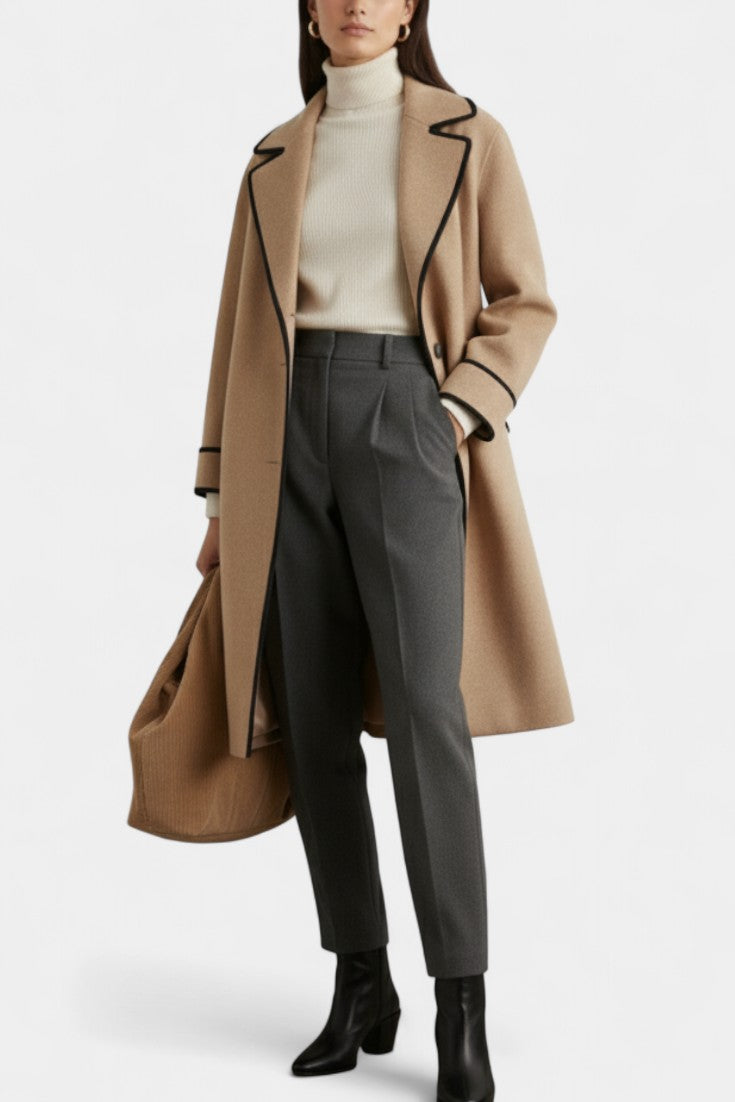 Harper Oversized Wool Blend Coat with Wide Collar