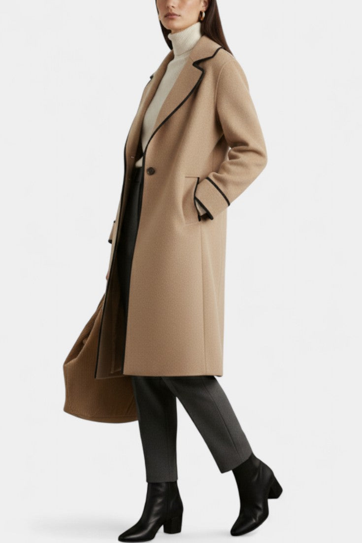 Harper Oversized Wool Blend Coat with Wide Collar