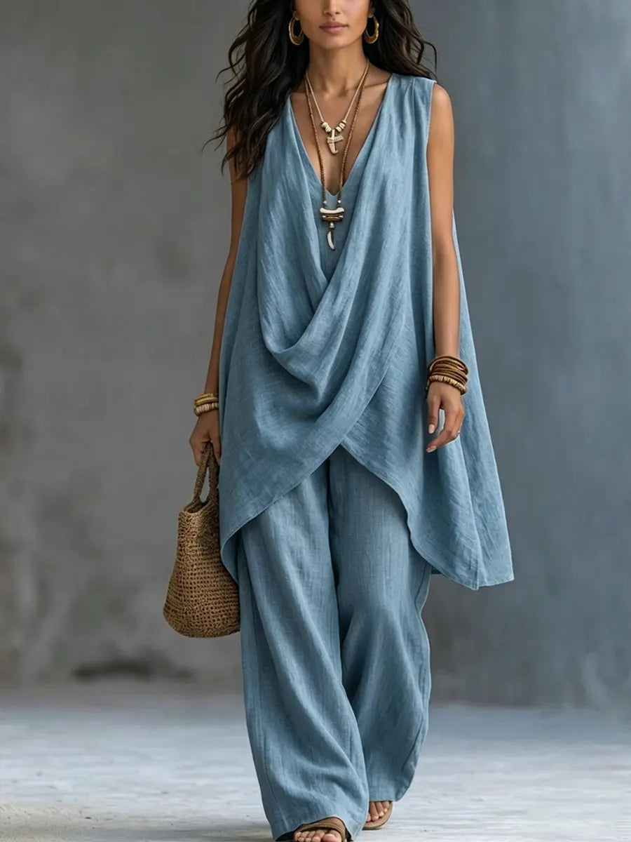 Lila Bohemian Cotton and Linen Set