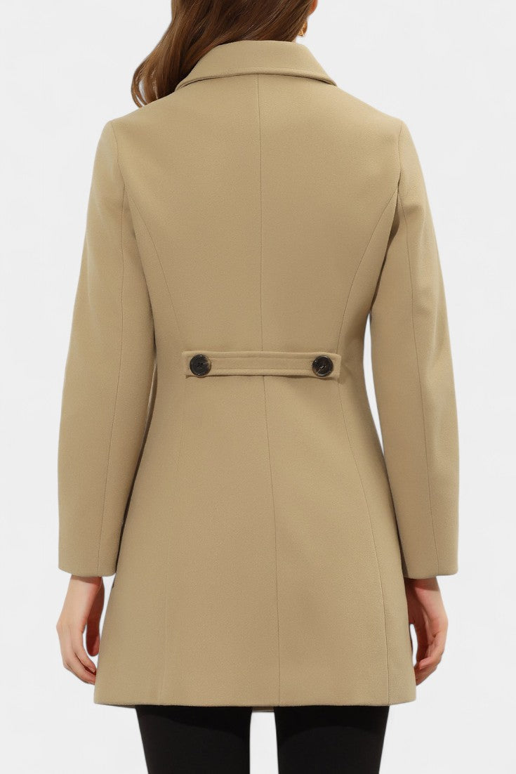 Manea Long Thick Coat with Faux Fur Collar